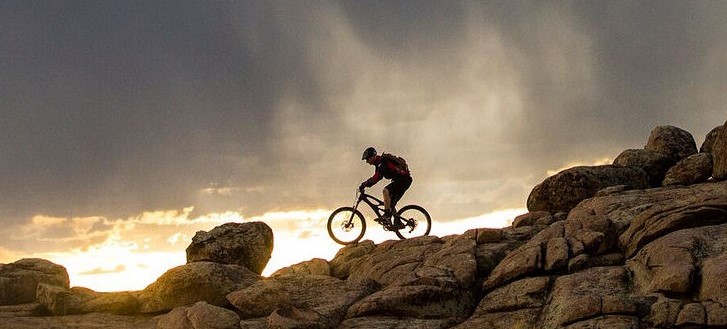 Mountain Biker at Hartman Rocks, CO