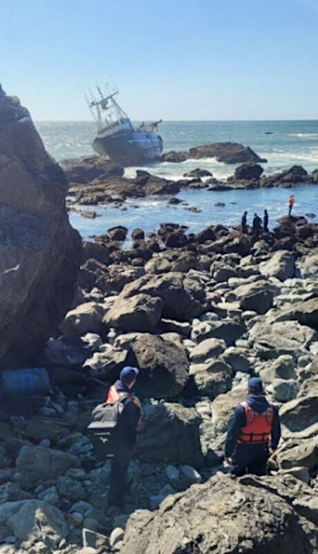 American Challenger Aground view from Beach